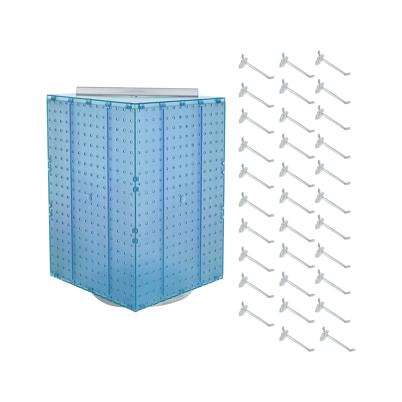 Azar 21 x 14 Pegboard 4-Sided Revolving Counter Display, Blue, Each (701414-BLU-4C32)