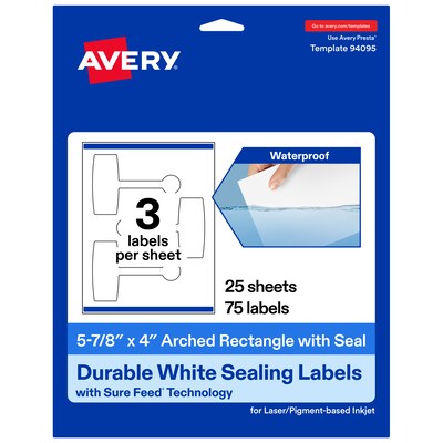 Avery Laser/Inkjet Multipurpose Labels, 5-7/8 x 4, White, 75 Labels/Pack (19479370769)