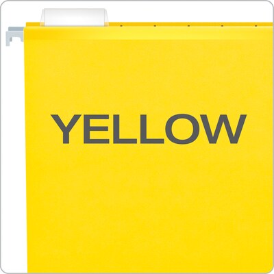 Pendaflex Reinforced Hanging File Folders, 1/5 Tab, Letter Size, Yellow, 25/Box (PFX 4152 1/5 YEL)