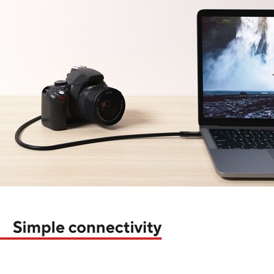 Staples TECH 3.3 ft. USB-C to Micro USB Type-B Audio/Video Cable, Male to Male, Black (ST62445)