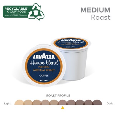 Lavazza House Blend Perfetto Coffee Keurig® K-Cup® Pods, Medium Roast, 88/Carton (5000382580CT)