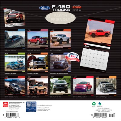 2026 BrownTrout Ford F150 Trucks 12 x 12 Monthly Wall Calendar (9798330701636)