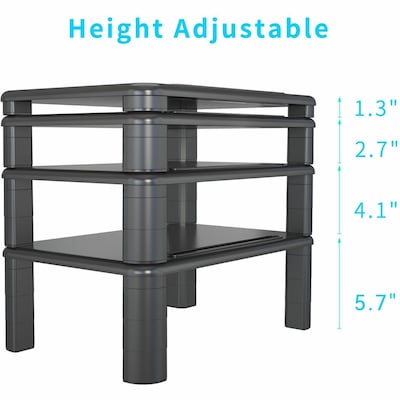 Lorell Adjustable Monitor Stand Riser, Up to 32" Monitor, Black (LLR99991)
