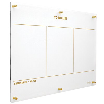 Excello Brands Acrylic Dry-Erase Planning Board, 20 x 30, Gold Print (ACRYLBRD-TOD20X30-GLD)