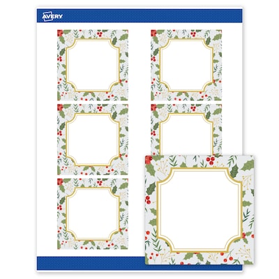 Avery Square Multipurpose Labels, 3 x 3, White, 60/Pack (19479370454)