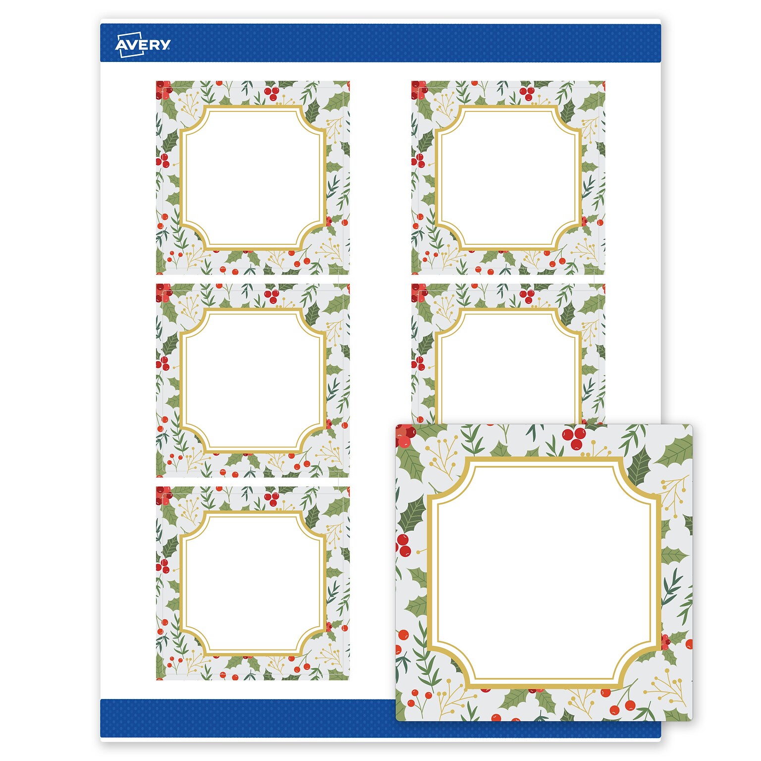 Avery Square Multipurpose Labels, 3 x 3, White, 60/Pack (19479370454)
