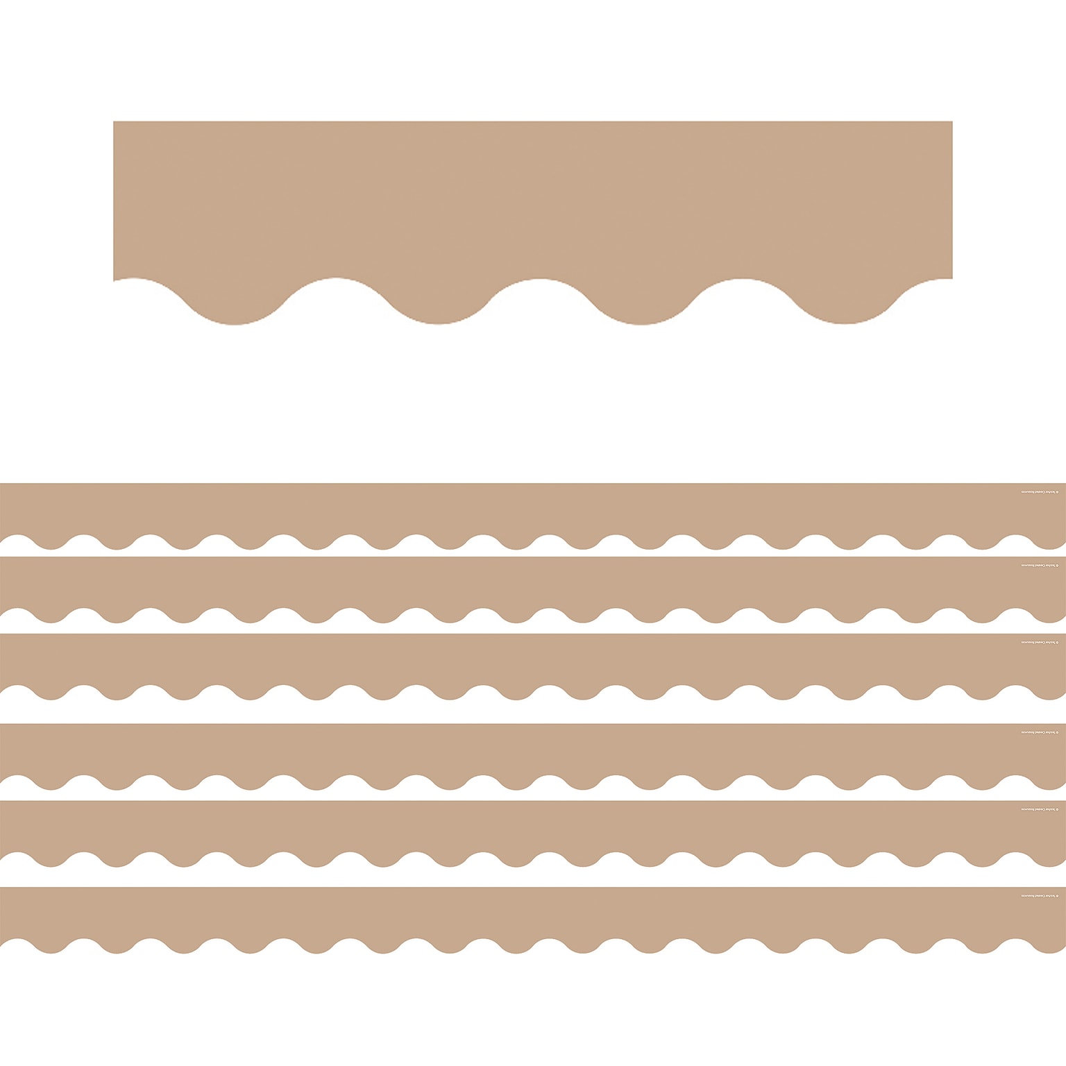 Teacher Created Resources Light Brown Scalloped Border Trim, 35 ft., Light Brown, 6 Packs/Bundle (TCR7129-6)