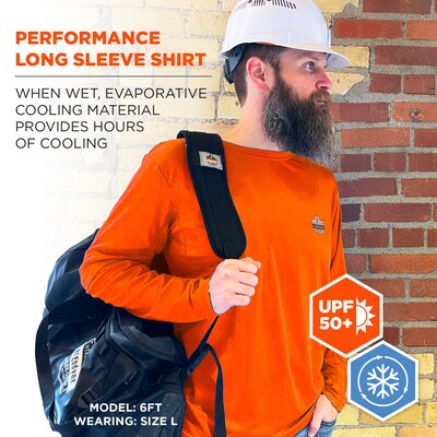 Chill-Its 6689 High Visibility Long Sleeve T-Shirt, Orange, 2XL (12181)