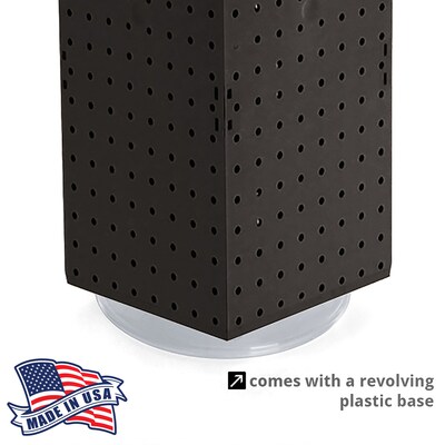 Azar 20" x 8" 4-Sided Interlocking Pegboard Display, Black (701414-BLK)