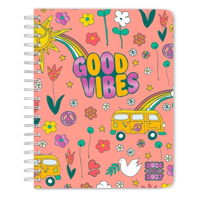 2026-2027 BrownTrout Good Vibes Wire-O 6.5 x 7.75 Academic Year Weekly Student Planner, Paperboard Cover (9798330708185)