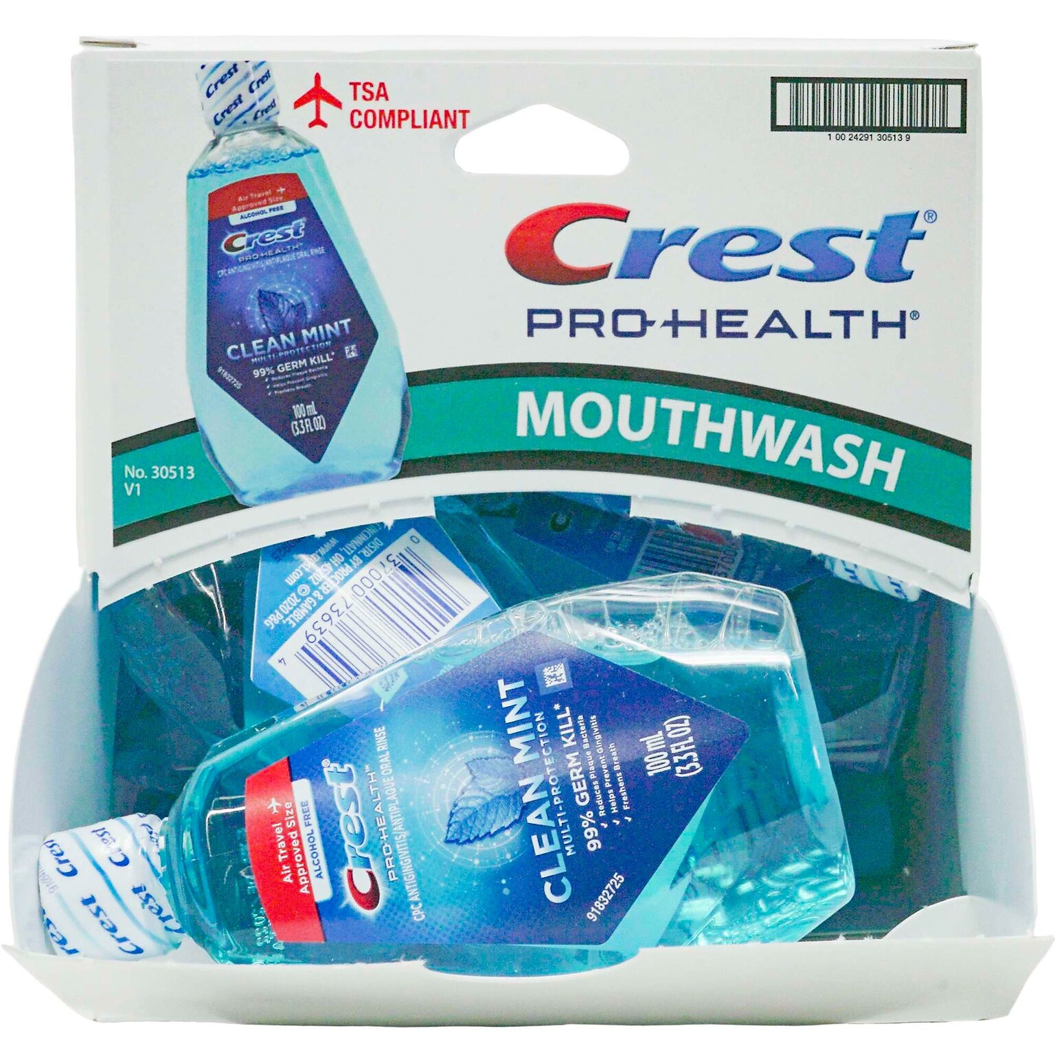 Crest Pro Health Mouthwash Clean Mint Rinse, 3.3 oz Bottle, 12 Bottles/Dispensit Box, 12 Dispensit Boxes/Carton