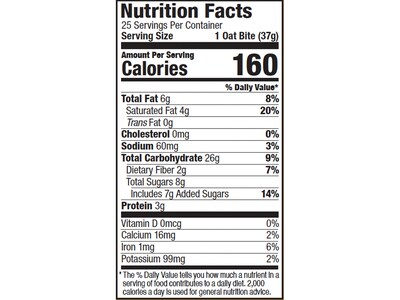 Bobo's Gluten-Free Peanut Butter Chocolate Chip Oat Bite, 32.5 oz., 25 Bars/Box (127-75-D)