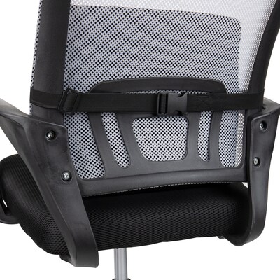 Mind Reader Memory Foam Ergonomic Lower Back Cushion Office Chair Support, Black (BACKFOAM-BLK)