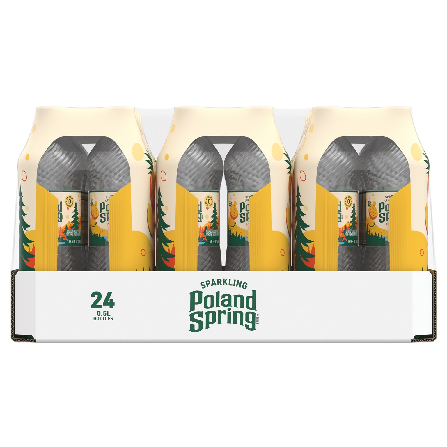 Poland Spring Pineapple Mango Flavored Sparkling Water, 16.91 oz., 24/Carton (PS-19991128)