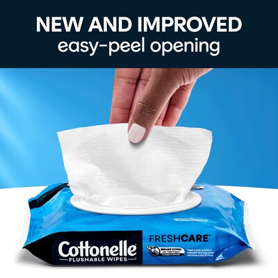 Cottonelle Flushable Toilet Paper Wipes, 42 Wipes/Pack, 2 Pack (35970)