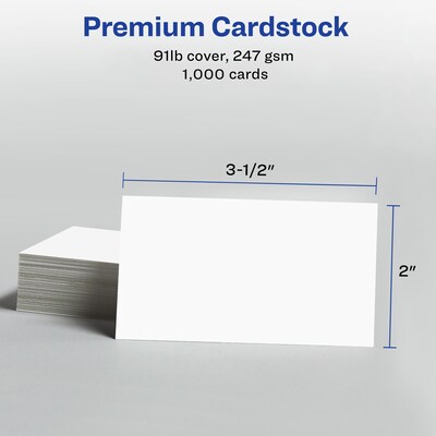 Avery Clean Edge Business Cards, 2" x 3 1/2", Matte White, 1000 Per Pack (5874)