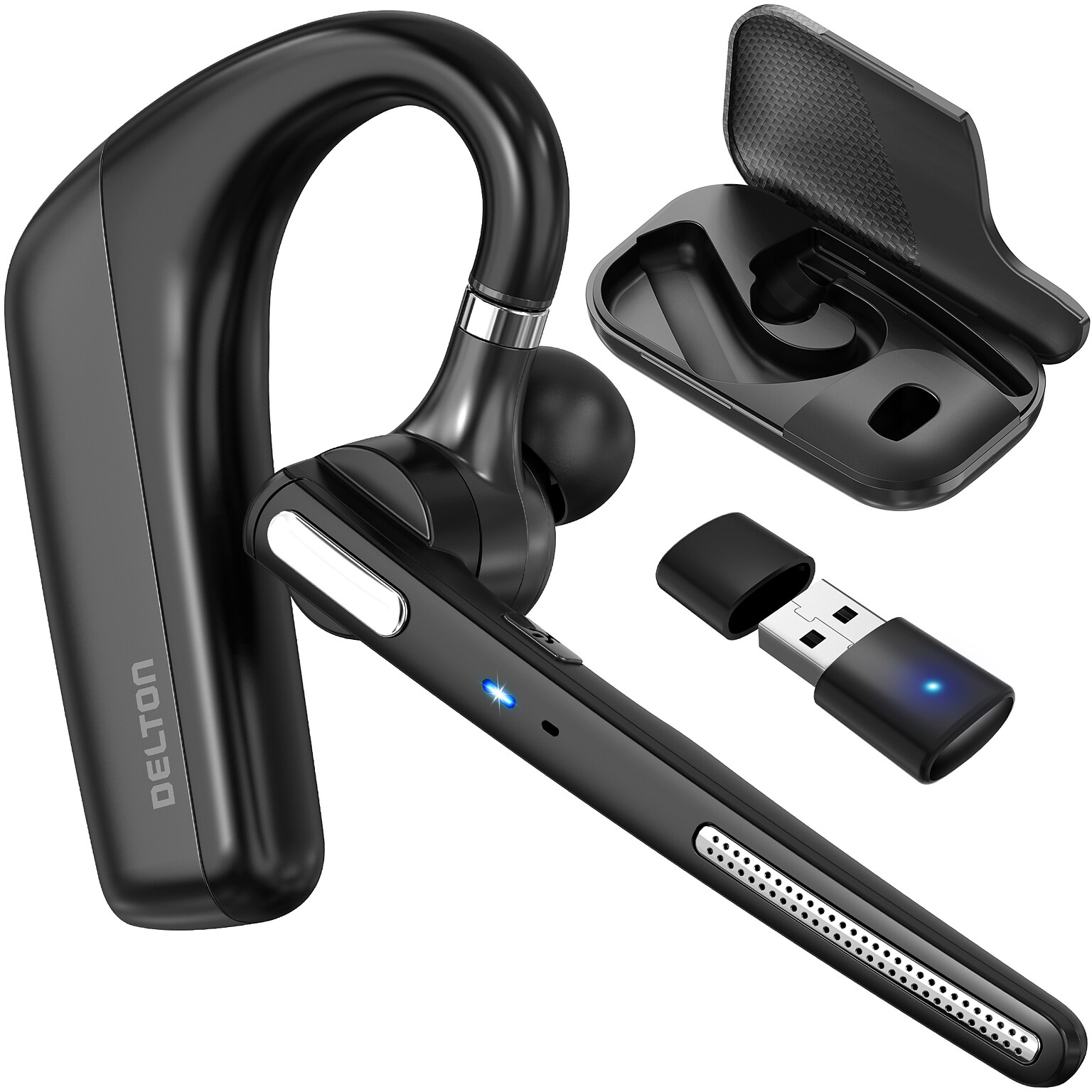 Delton 90X Ultralight Executive Wireless Noise Canceling Bluetooth Headset, Black (DBTHEAD90XBTDL)