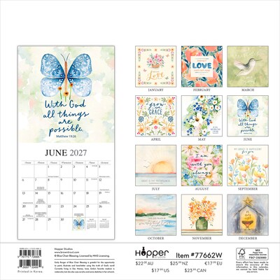 2027 BrownTrout Faith 12 x 12 Monthly Wall Calendar (9781773728865)