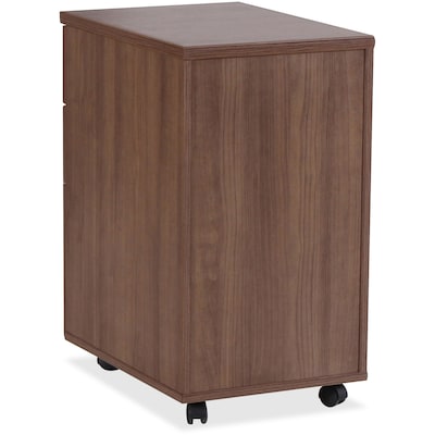 Lorell Essentials 3-Drawer Mobile Vertical File Cabinet, Letter/Legal Size, Lockable, 28.4"H x 15.5"W x 22"D, Walnut (LLR69983)