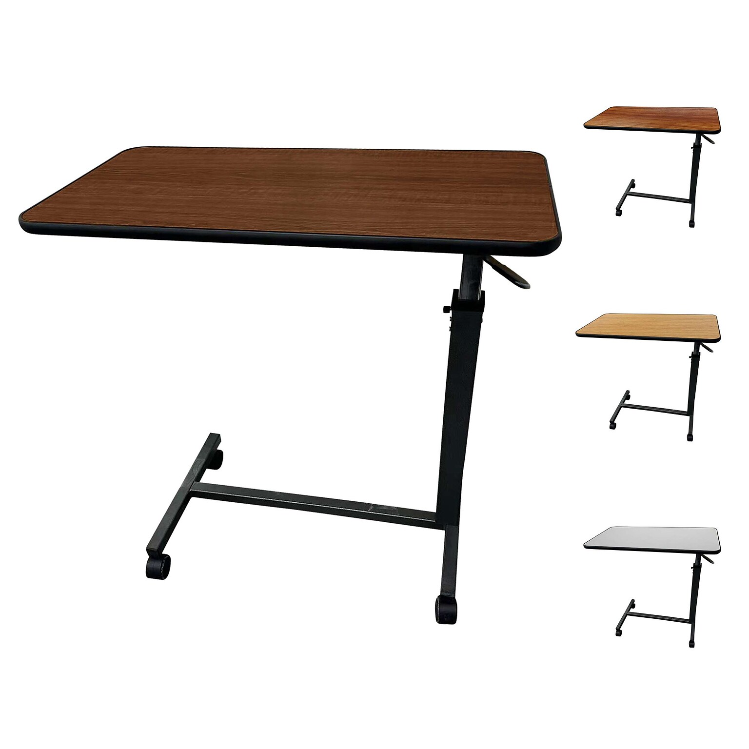 ProHeal Medical Adjustable Overbed Table w/ Wheels, Mahogany (PH-16212H )