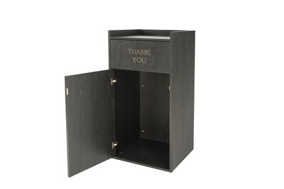 Alpine Industries Wood Trash Can, 40 Gallon, Black (476-BLK)