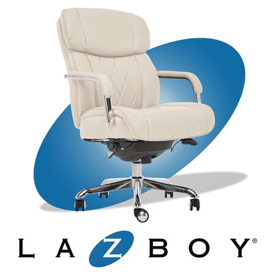 La-Z-Boy Sutherland Ergonomic Bonded Leather Swivel Computer and Desk Chair, Ivory (CHR10048C)