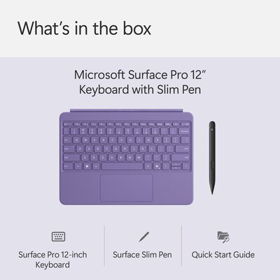 Microsoft Surface Pro 12" Keyboard Cover with Slim Pen 2, Violet (EP2-33104)