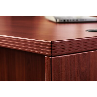 Lorell Chateau 2-Drawer Lateral File Cabinet, Letter/Legal Size, Lockable, 30H x 36W x 22D, Mahogany Laminate (LLR34312)