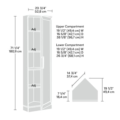 Sauder HomePlus 71"H Storage Cabinet with 5 Shelves, Soft White (443281)