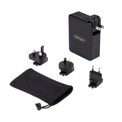 StarTech GaN USB-A/USB-C Wall Charger for Multiple Brands, 140W, Black (3114GCU-WALL-CHARGER)