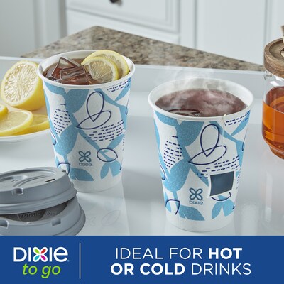 Dixie To Go Paper Cup & Lids Combo, 12 oz., White, 66/Pack (15030)