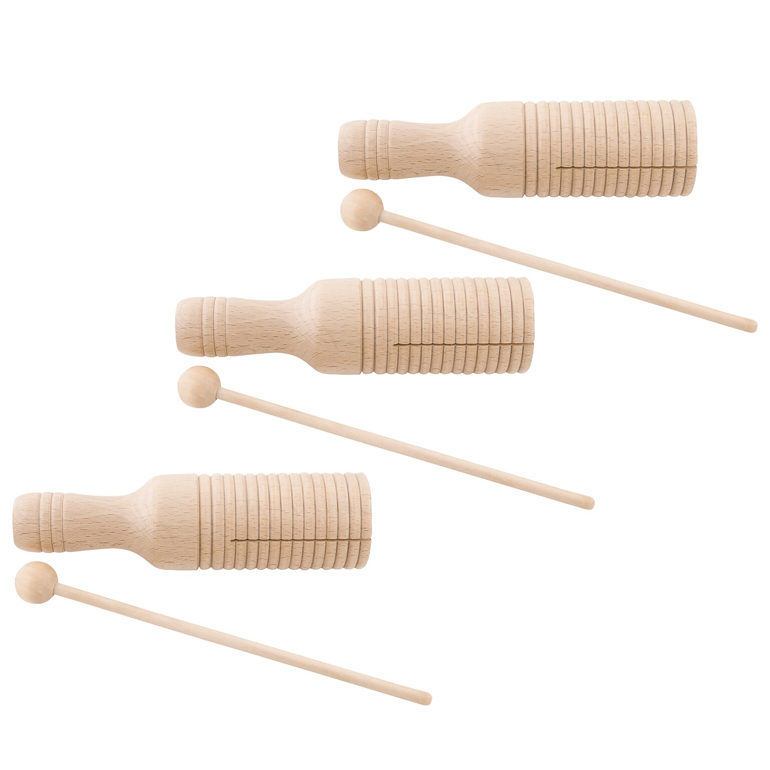 Westco Educational Products Medium Guiro Crow Sounder with Mallet, Pack of 3 (WEPWB9101-3)