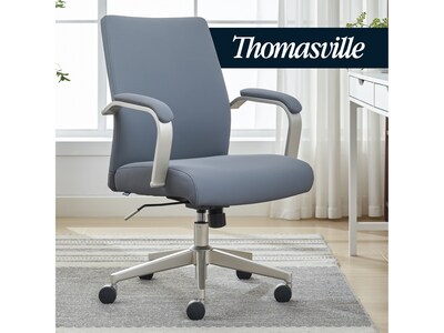 Thomasville Furniture Jolie Ergonomic Polyurethane Swivel Computer and Desk Chair, Light Blue (60104-LBLU)