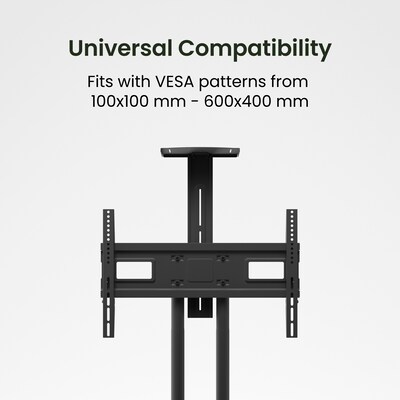 Kanto MTM70PL Height Adjustable Rolling TV Stand for 40 - 70 TVs and Interactive Displays, Black