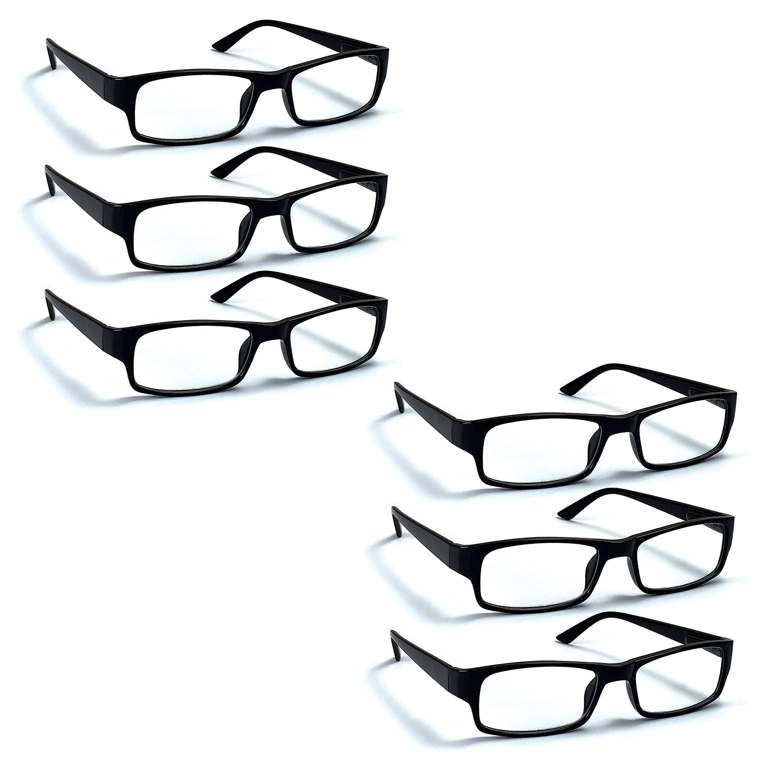 Boost Eyewear Reading Glasses +1.25 Rectangular Frames Black Only (26125)