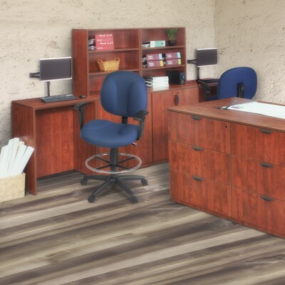 Regency Comfort Series Fabric Drafting Chair with Footrest and Lumbar Support, Navy Blue (105-AA-DK-NV)