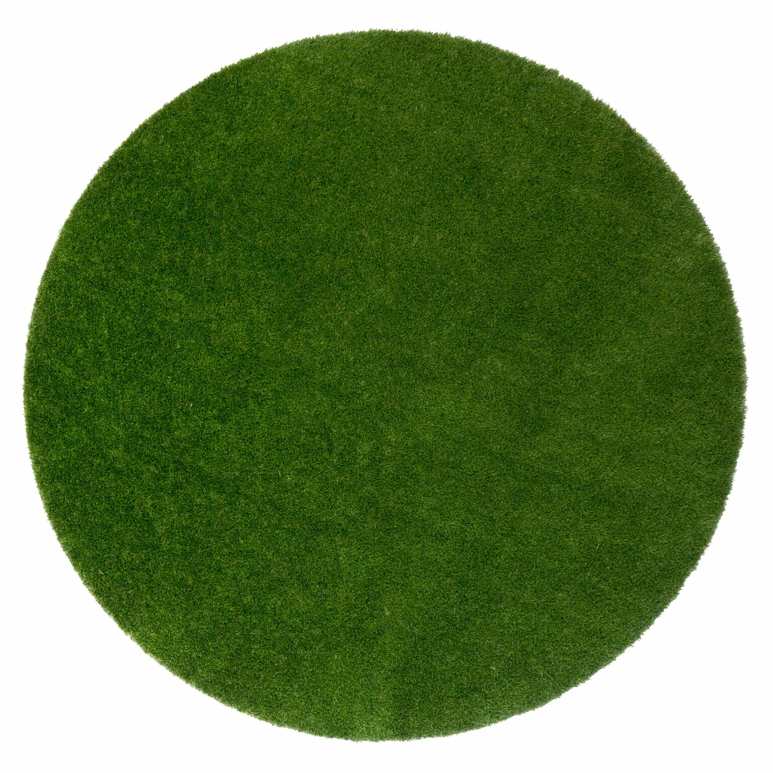 Joy Carpets GreenSpace Polyethylene 76 Round Machine Tufted Rug, Green (624E)