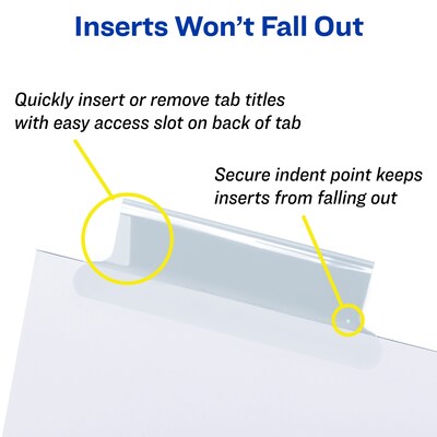 Avery Big Tab Insertable Paper Dividers, 8 Tabs, White (11124)