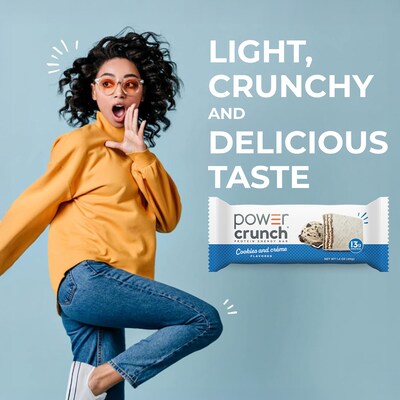 Power Crunch Cookies & Cream Protein Bar, 16.9 oz., 12 Bars/Box (XUS44273)