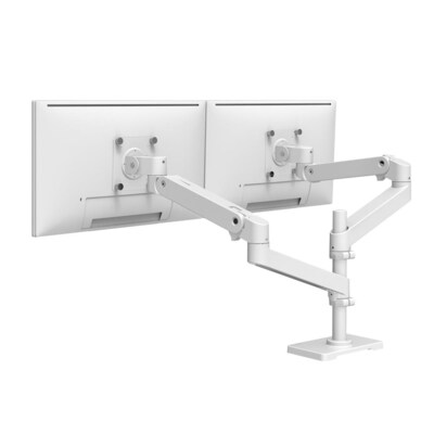 Ergotron LX Pro Adjustable Dual Monitor Arm, Stacking, Up to 24, White (45-690-290)