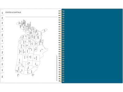 2025 Blue Sky Bakah Blue 8.5" x 11" Weekly & Monthly Planner, Plastic Cover, White/Blue (137261-25)