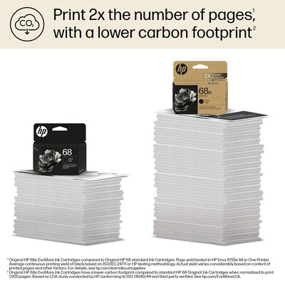 HP 68e EvoMore Black High Yield Ink Cartridge, Prints Up to 320 Pages (7FP22TN)