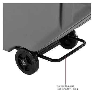 Global Industrial Standard Duty Plastic Tilt Truck, 1 Cu. Yd. Capacity, 1000 Lbs. Capacity, Gray (501600)