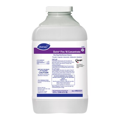 Oxivir Five 16 Disinfectant for Diversey J-Fill, 2.5 L / 2.64 U.S. Qt., 2/Carton (4963331)