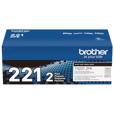 Brother TN-221 Black Standard Yield Toner Cartridge, 2/Pack  (TN2212PK)