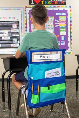 Teacher Created Resources Chair Pocket, Blue/Teal/Lime (TCR20970)