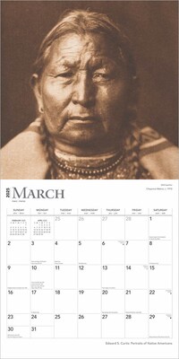2025 BrownTrout Edward S. Curtis Portraits of Native Americans 12" x 12" Monthly Square Wall Calendar (9781975474768)