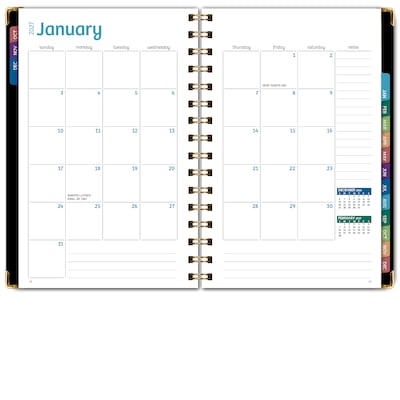 2027 Excello Brands 6" x 8" Weekly & Monthly Standard Planner, Paperboard Cover, Black/Gold (FSHN-CY27-58-12)