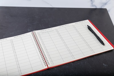 2027 Medical Arts Press® 8 1/2" x 11" Daily Appointment Log, Red (3109727)