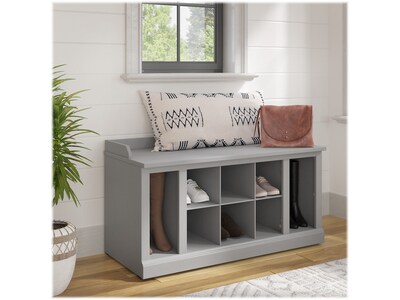 Bush Furniture Woodland 40W Shoe Storage Bench with Shelves, Cape Cod Gray (WDS240CG-03)